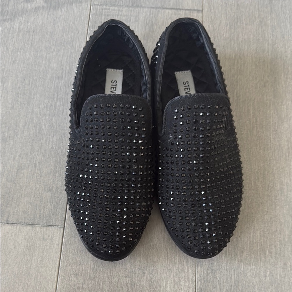 Steve Madden Black Studded Loafers